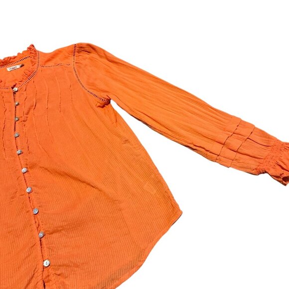 Faherty Willa Button-Down Shirt Top Blouse Long Sleeve Flowy 100% Cotton Small - Picture 5 of 12